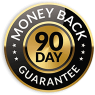 90-day money-back guarantee seal